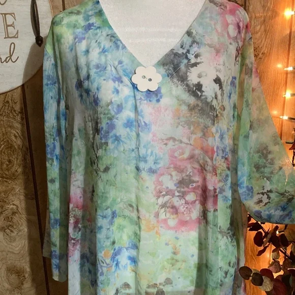 Indigo Soul Multicolor Watercolor Tunic - Picture 3 of 8